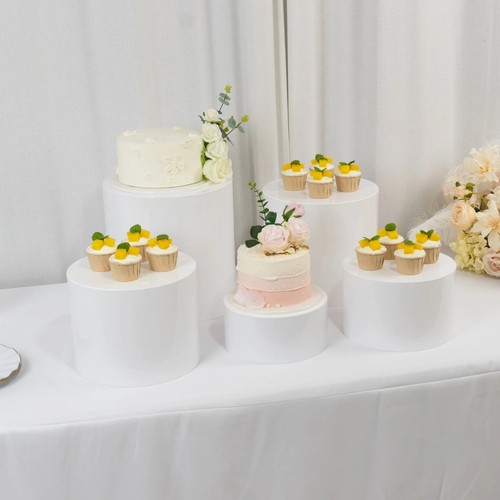 White acrylic cake - white,