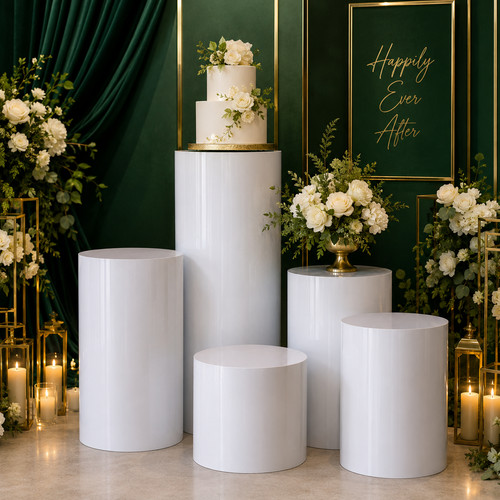 5pcs metal plinth cylinder - metal,