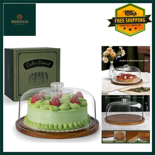 Elegant acacia wood - cake, stand