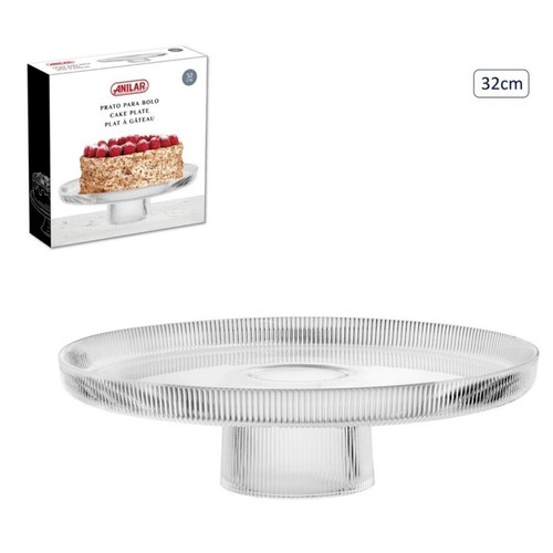 Glass cake stand 32cm - glass,